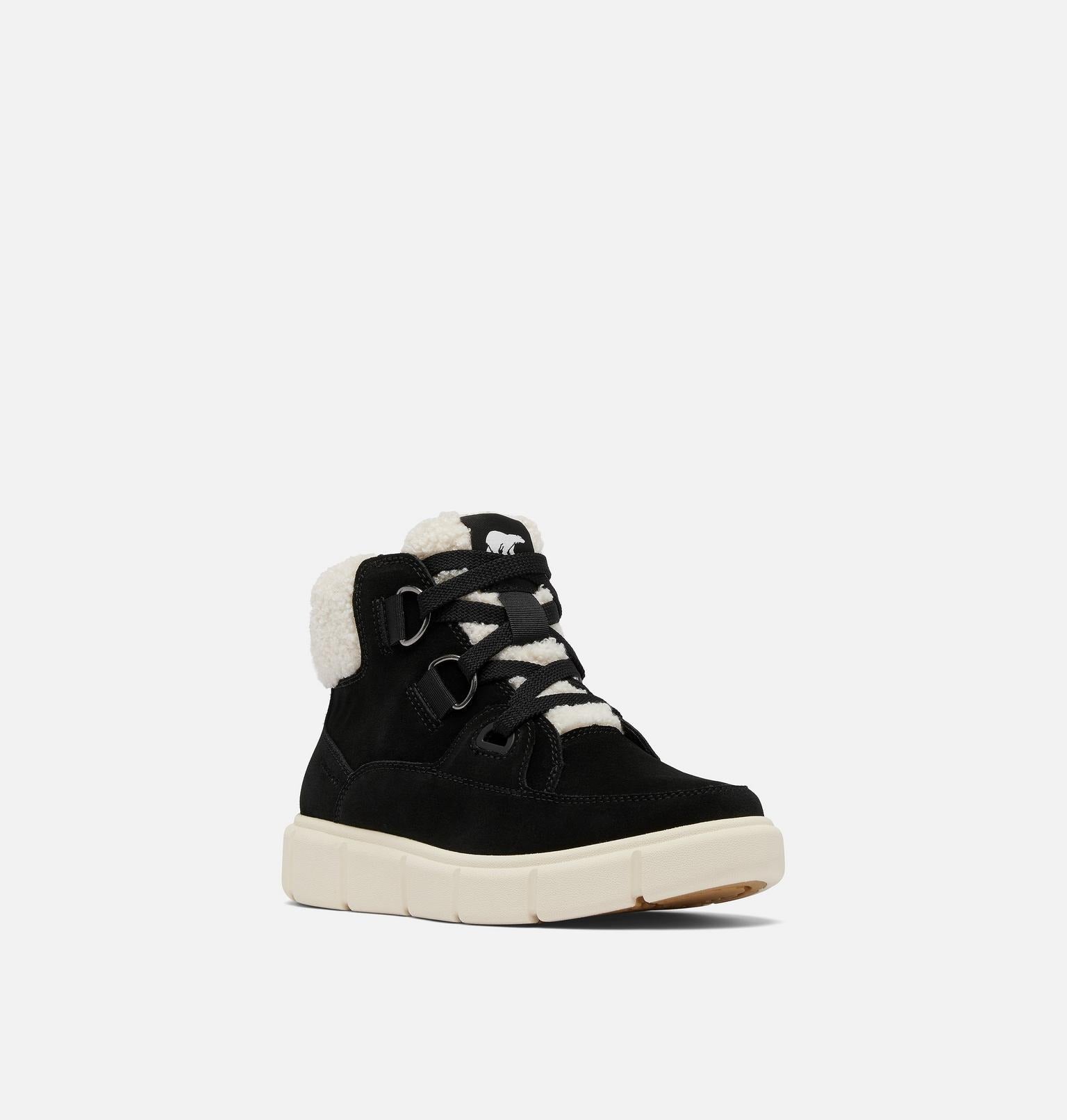 SOREL EXPLORER™ III NW Lace Women's Waterproof Boot - Black, Sea Salt