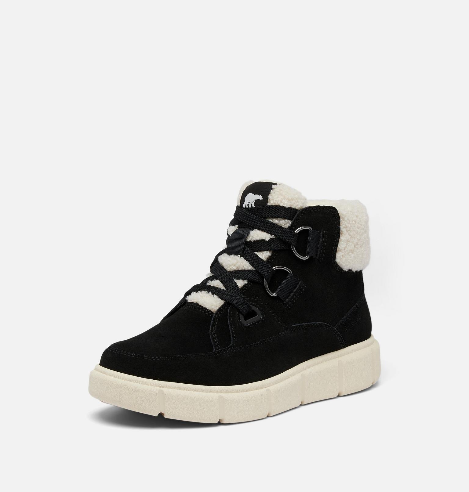 SOREL EXPLORER™ III NW Lace Women's Waterproof Boot - Black, Sea Salt