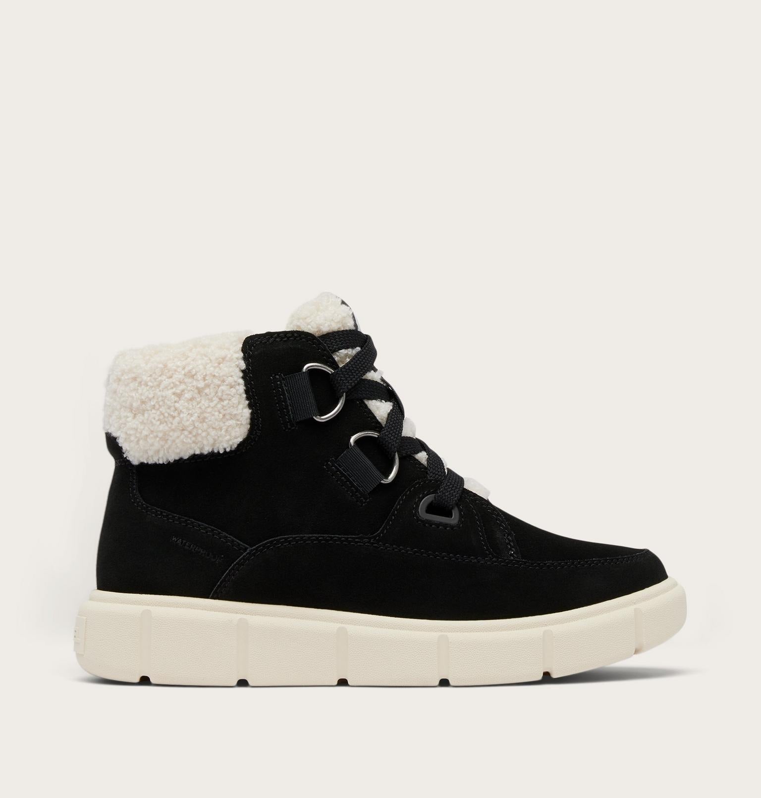 SOREL EXPLORER™ III NW Lace Women's Waterproof Boot - Black, Sea Salt