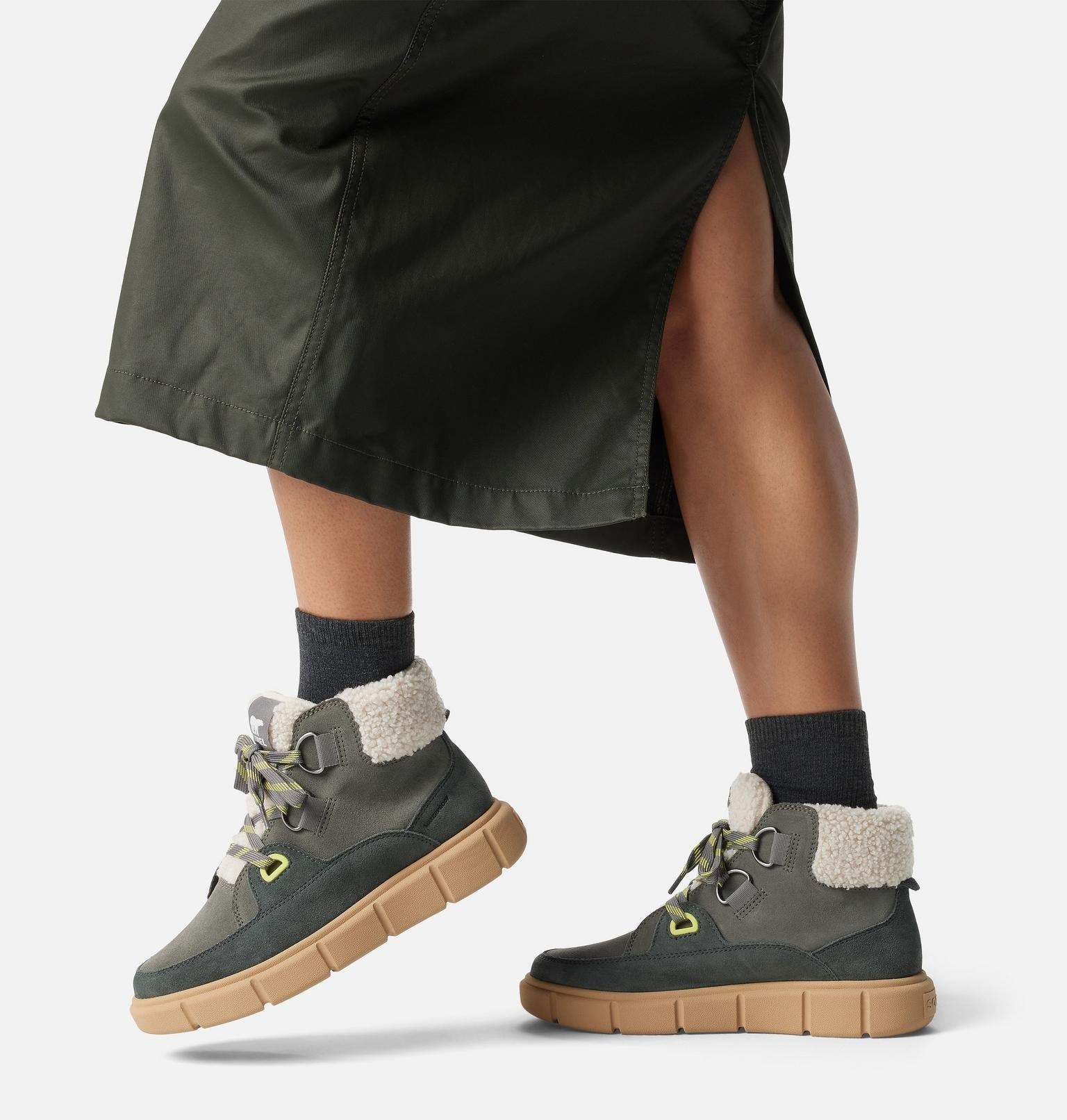 SOREL EXPLORER™ III NW Lace Women's Waterproof Boot - Quarry, Sea Salt