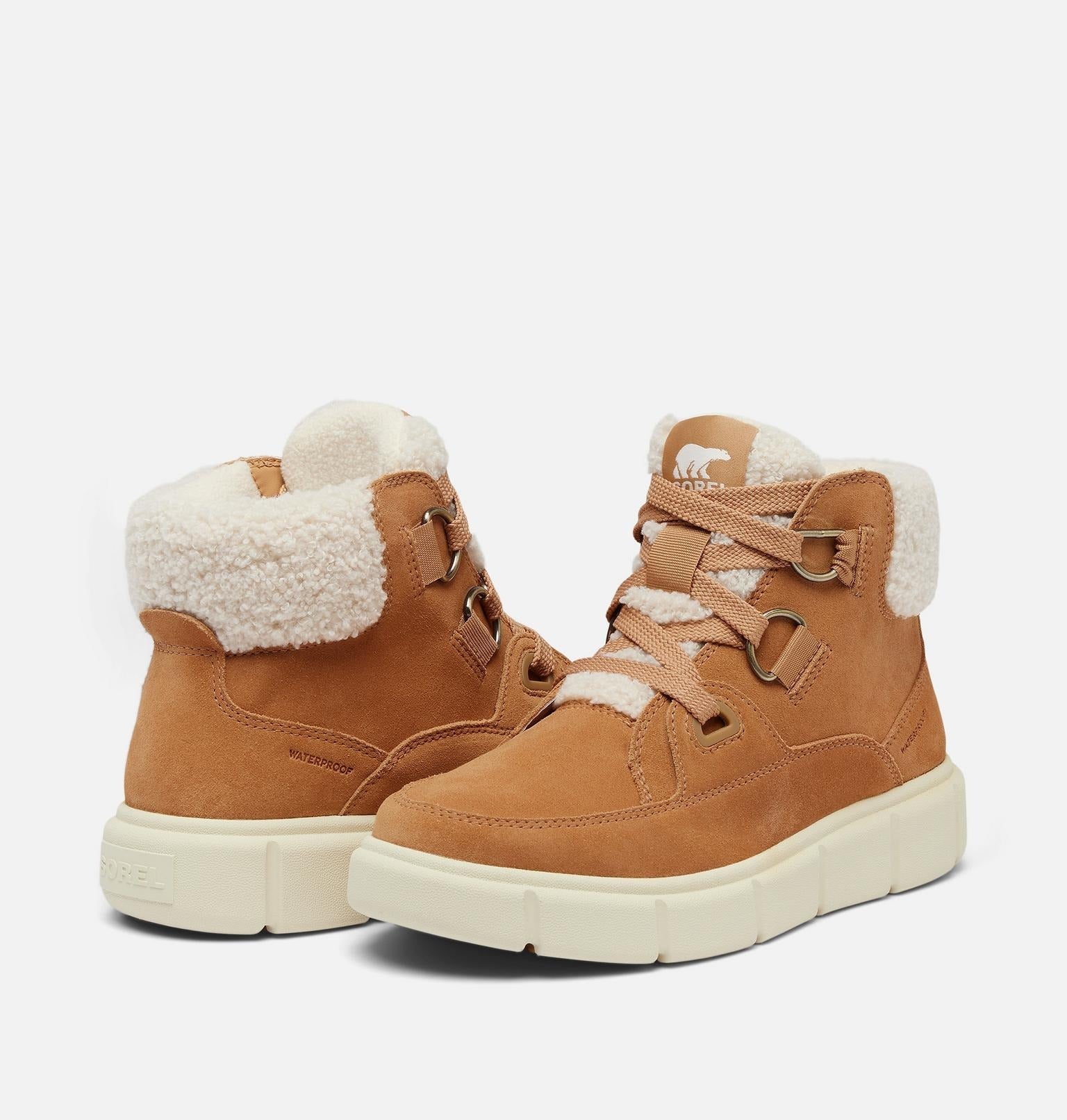 SOREL EXPLORER™ III NW Lace Women's Waterproof Boot - Tawny Buff, Sea Salt