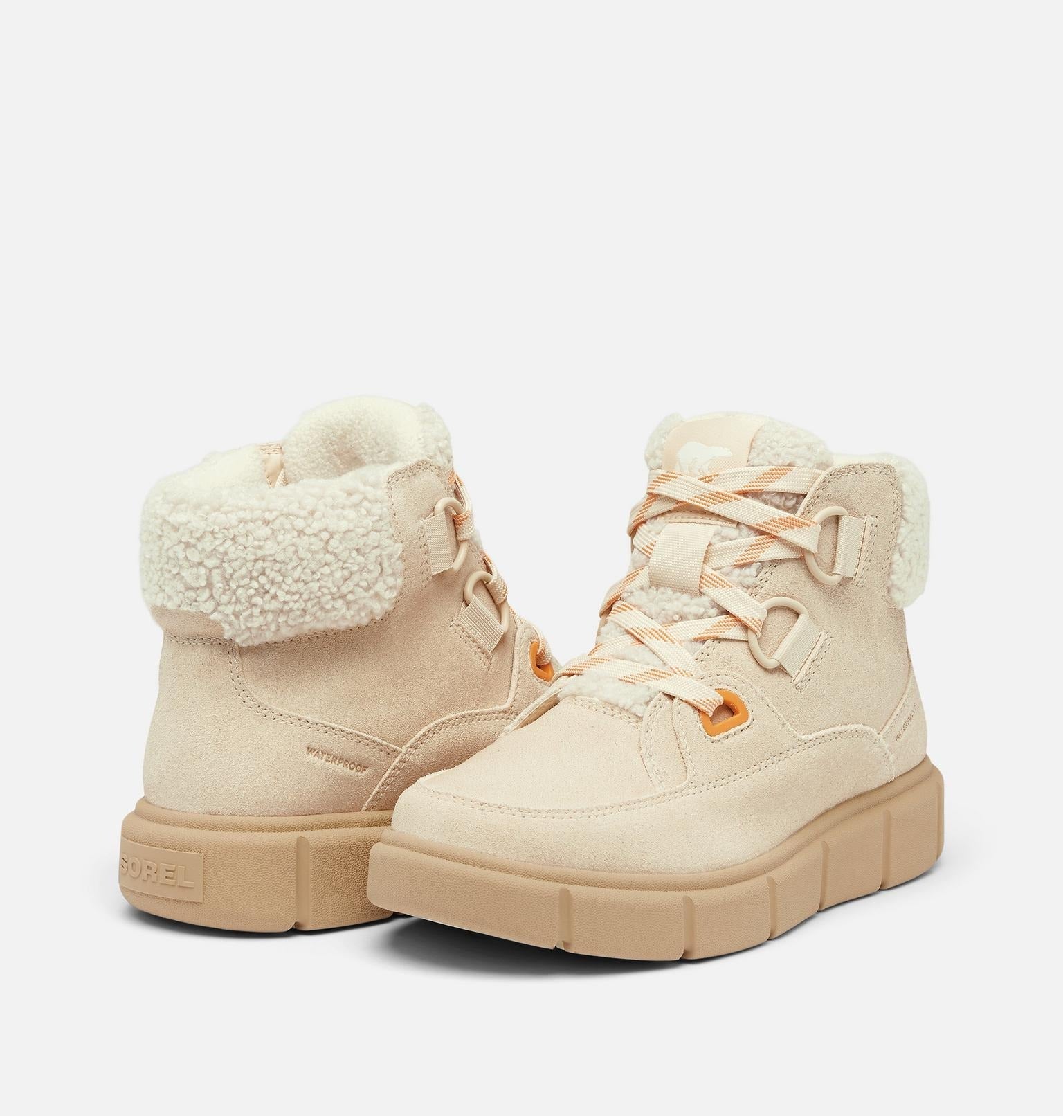 SOREL EXPLORER™ III NW Lace Women's Waterproof Boot - Honey White, Sea Salt