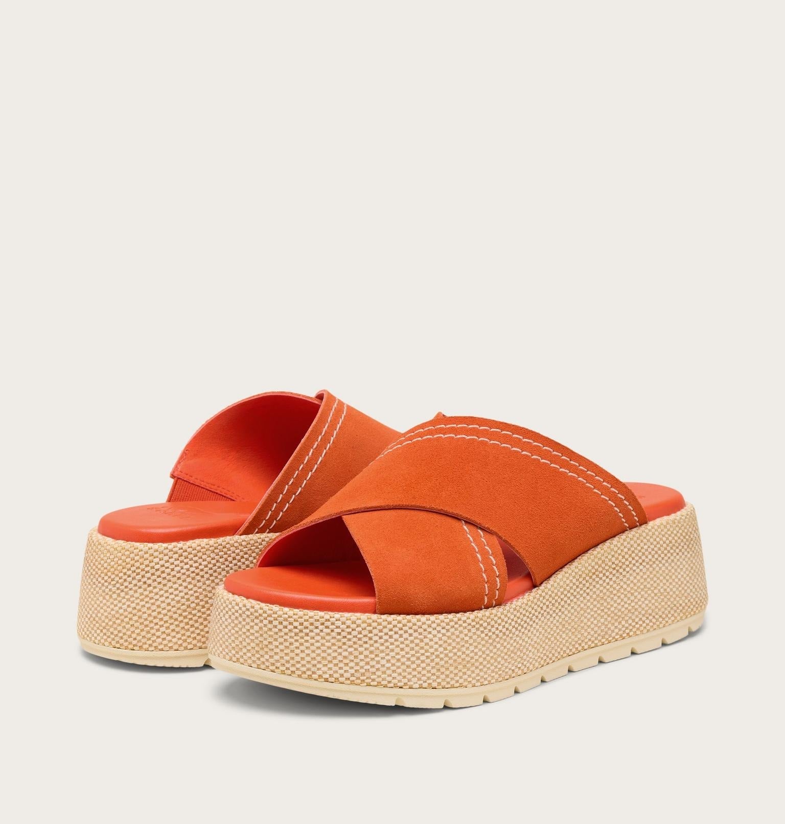 Sunpeak™ Platform Slide Women's Sandal - Crimson Fire, Honey White