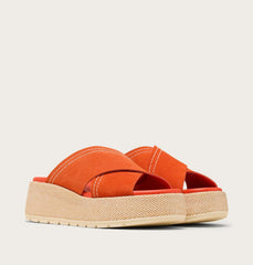 Sunpeak™ Platform Slide Women's Sandal - Crimson Fire, Honey White