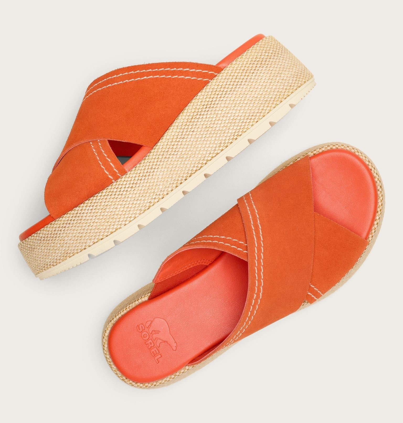 Sunpeak™ Platform Slide Women's Sandal - Crimson Fire, Honey White