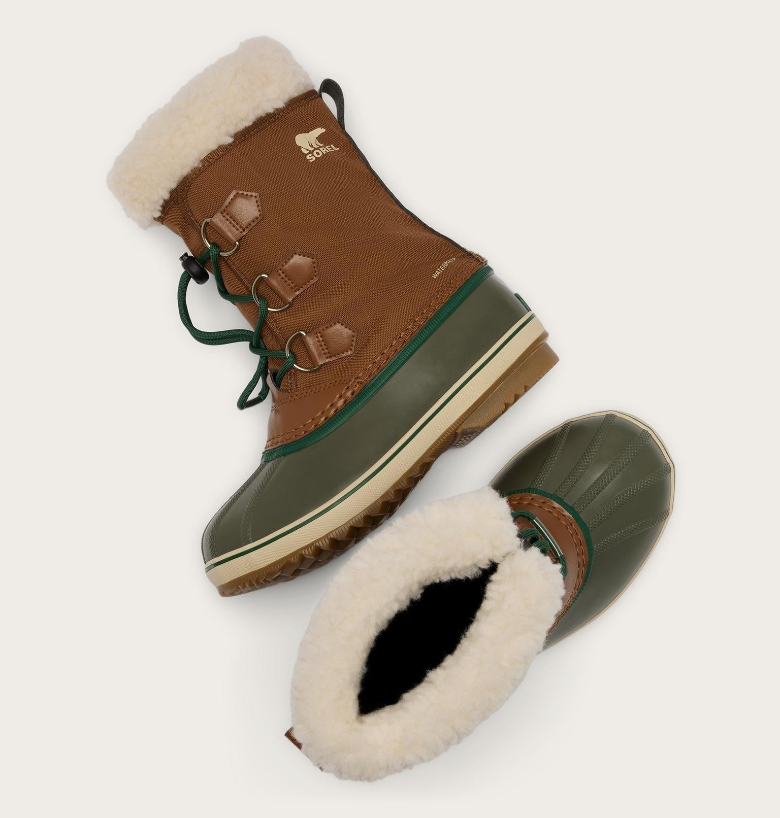 Little Kids Yoot PAC™ Nylon Winterboot - Velvet Tan, Stone Green